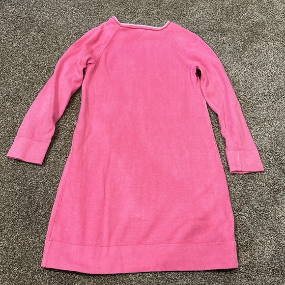 Girls size Small 4/5 Lilly Pulitzer pink long sleeve sweater dress with giraffe - Picture 2 of 3